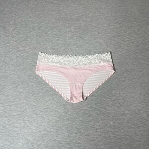 Victoria's Secret Lace Waist Heritage Stripe Cotton Hiphugger Panty